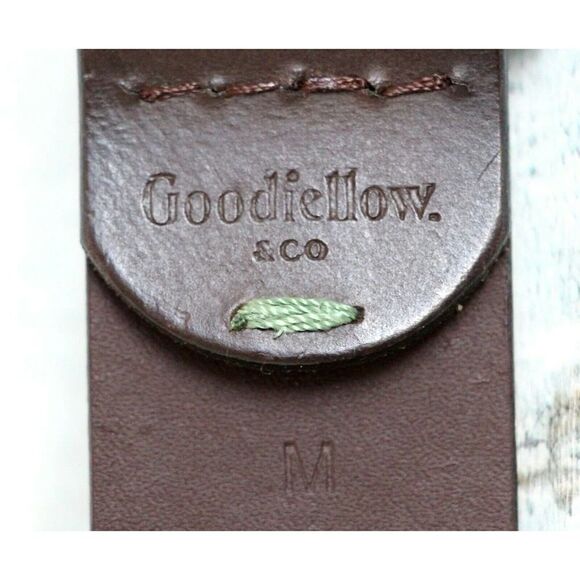 GOODFELLOW BROWN BONDED LEATHER 1 3/8"Wd CASUAL WOMEN'S BELT Sz M (44M - Picture 7 of 10